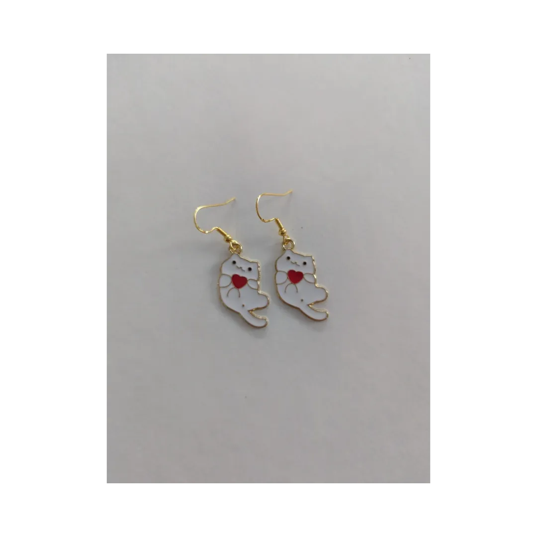 Earrings - Cat #6 on gold hook