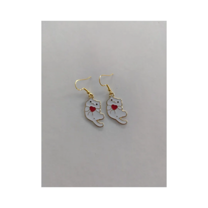 Earrings - Cat #6 on gold hook