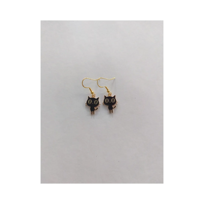 Earrings - Cat #7 on gold hook