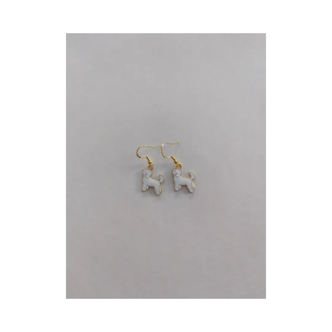 Earrings - Dog #4 on gold hook