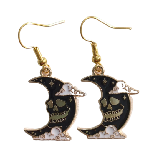 Earrings - Gothic Charms on gold hook