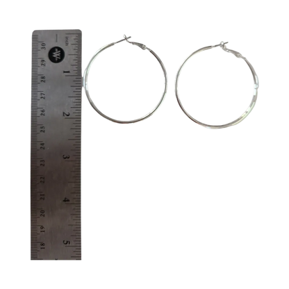 Earrings - Large 50 mm Silver Hoop