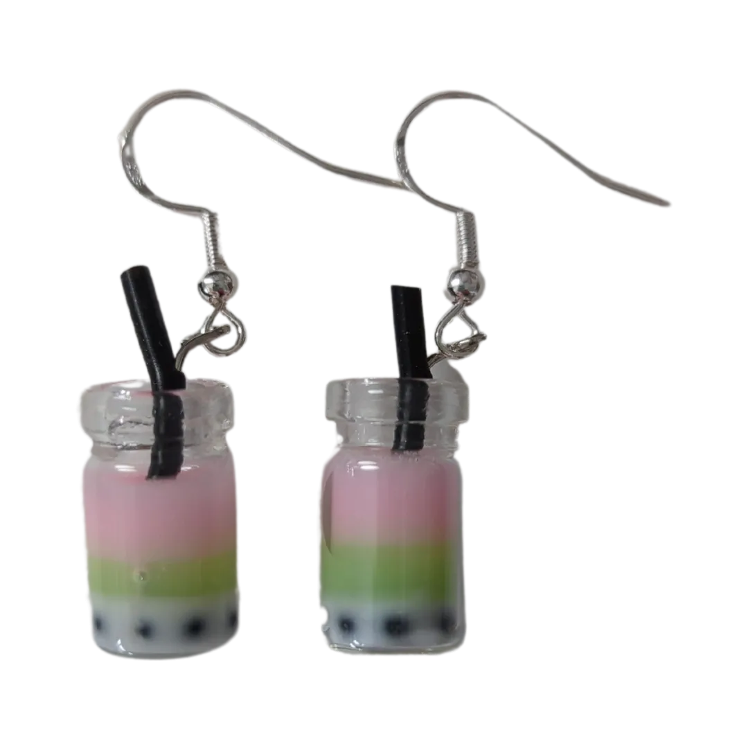 Earrings - Milk Tea Boba on hook