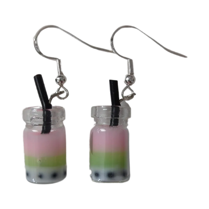 Earrings - Milk Tea Boba on hook