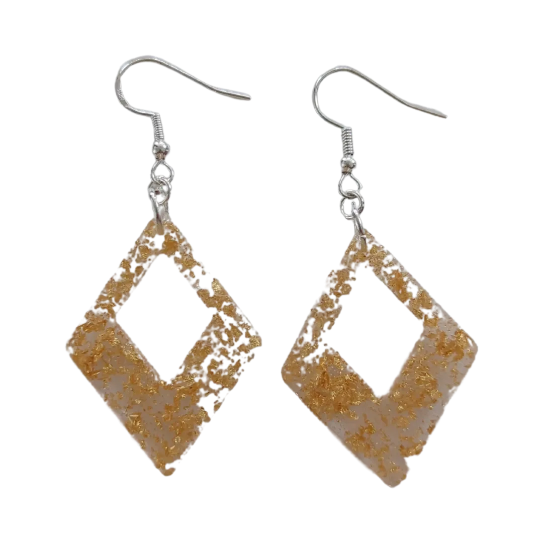 Earrings - Resin diamond shape on hook