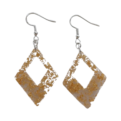 Earrings - Resin diamond shape on hook