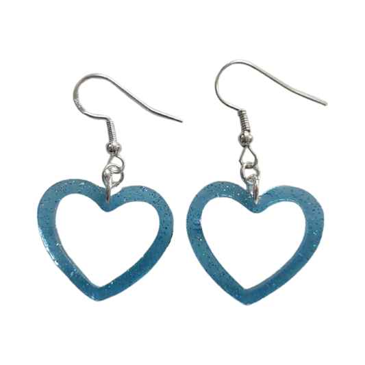 Earrings - Resin heart on hook