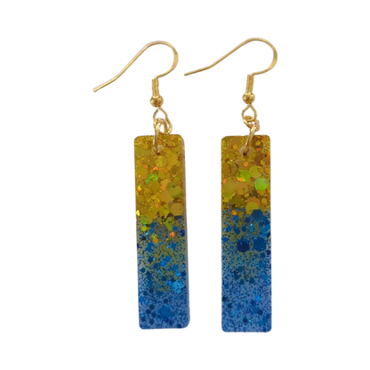 Earrings - Resin long rectangle on hook