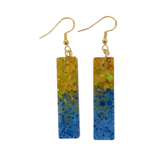 Earrings - Resin long rectangle on hook