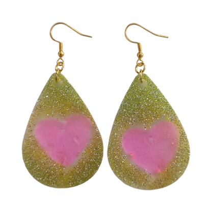 Earrings - Resin medium teardrop on hook