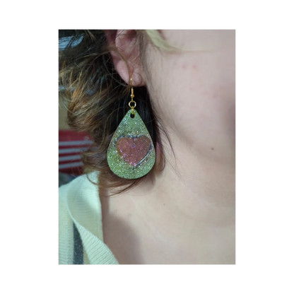 Earrings - Resin medium teardrop on hook