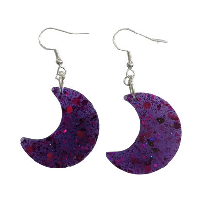 Earrings - Resin moon on silver hook