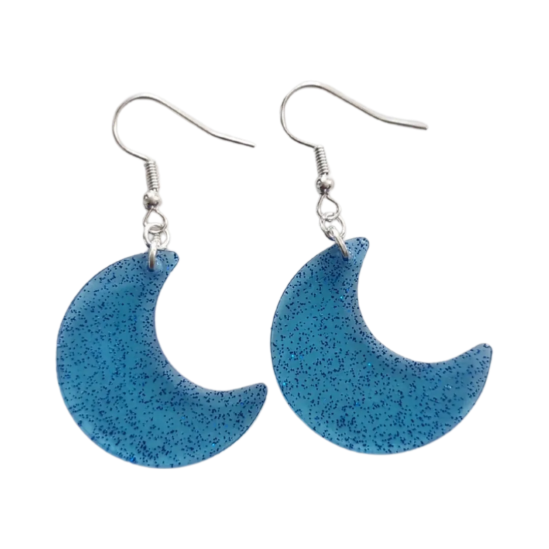 Earrings - Resin moon on silver hook