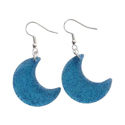 Earrings - Resin moon on silver hook