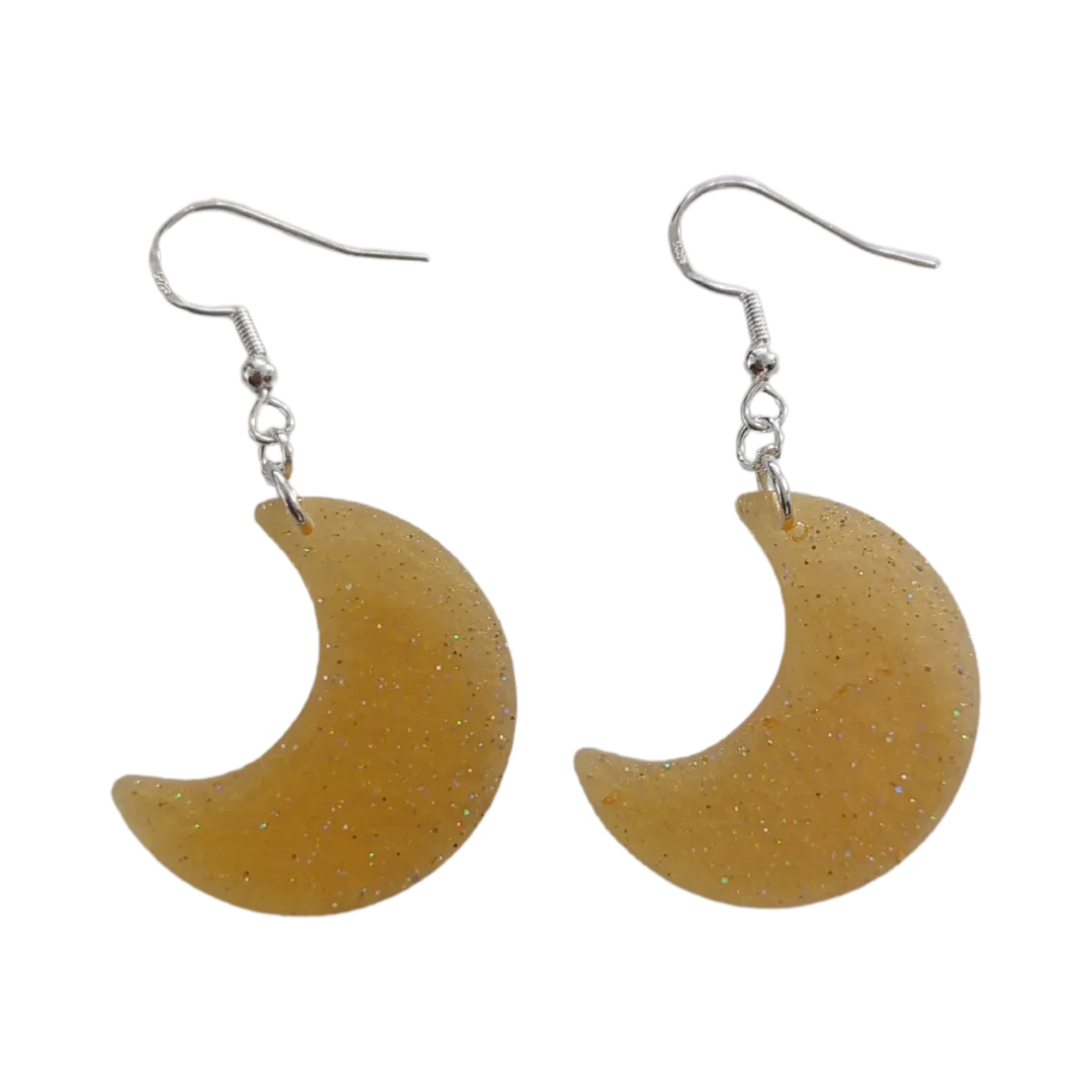 Earrings - Resin moon on silver hook