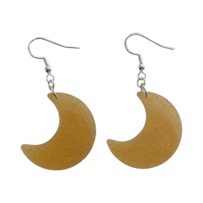 Earrings - Resin moon on silver hook