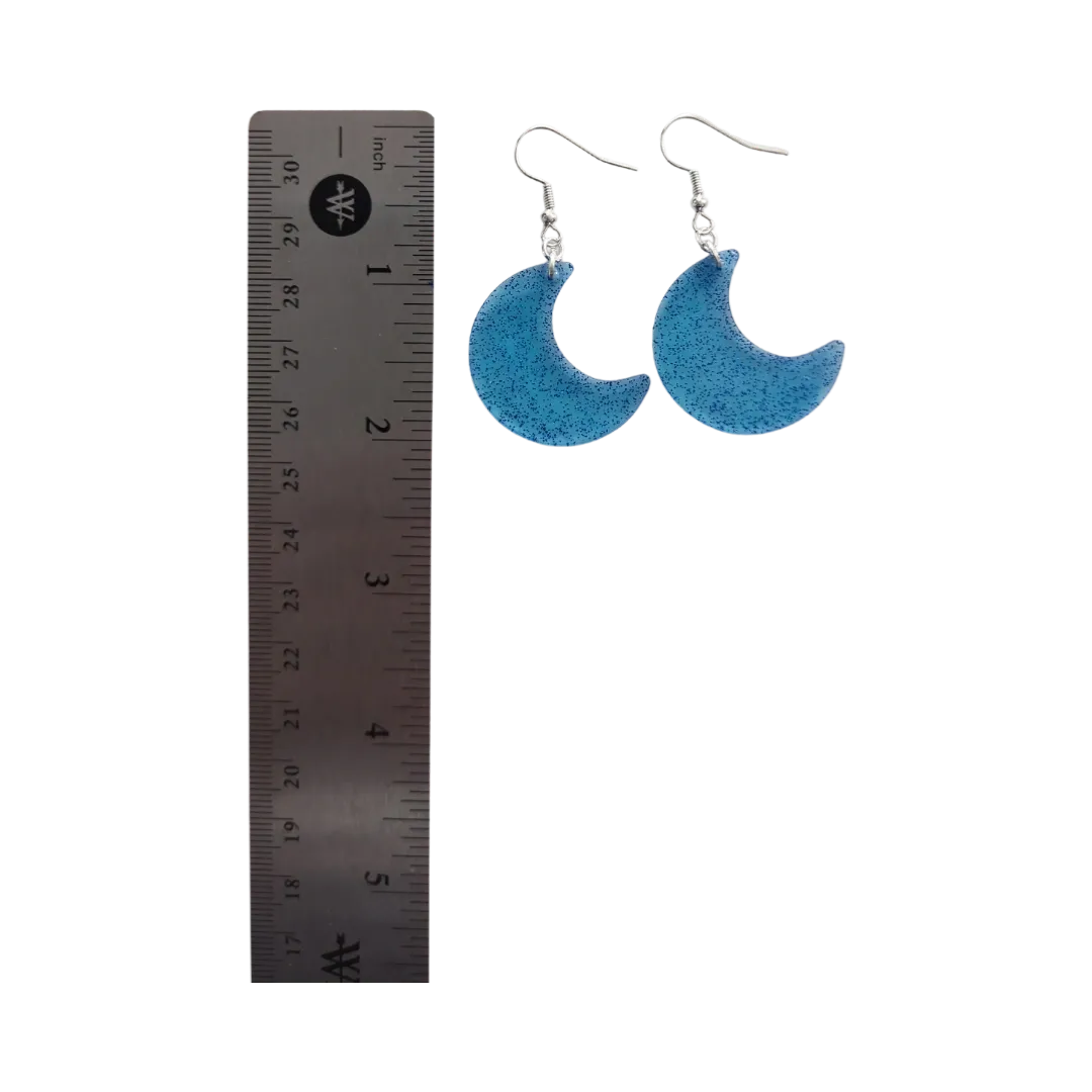 Earrings - Resin moon on silver hook