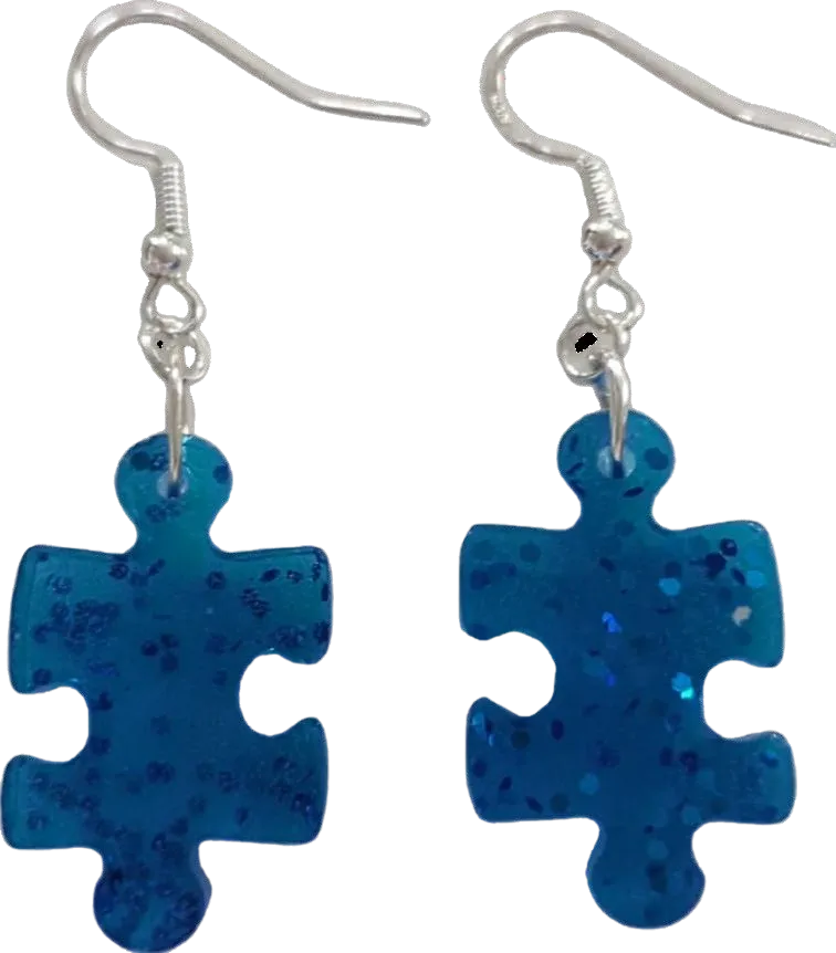 Earrings - Resin puzzle piece on hook