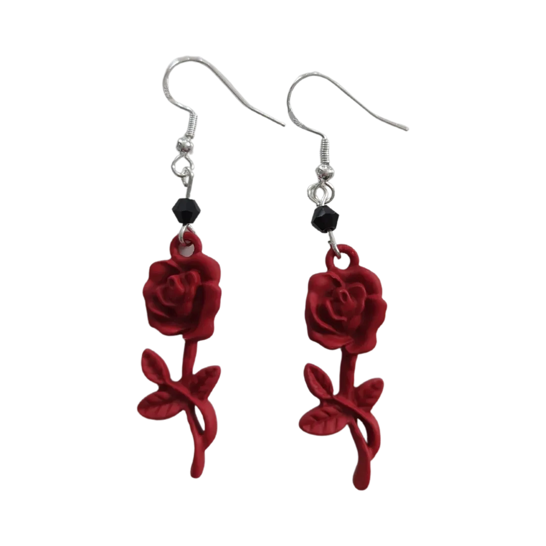 Earrings - Rose on hook