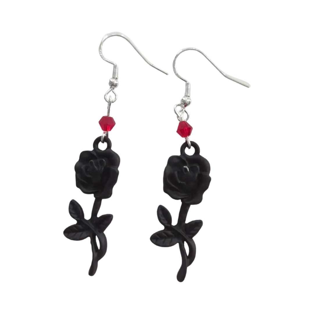 Earrings - Rose on hook