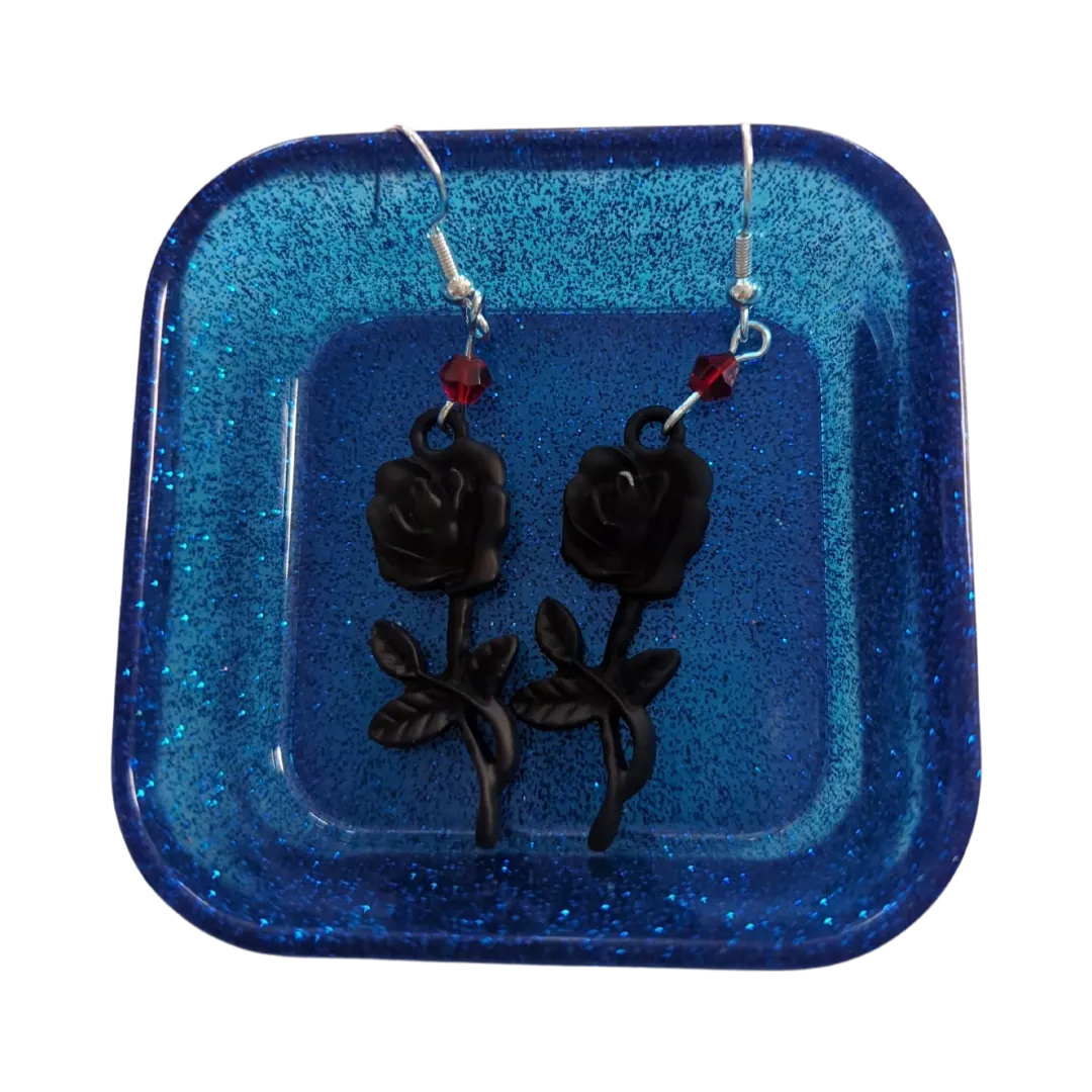 Earrings - Rose on hook