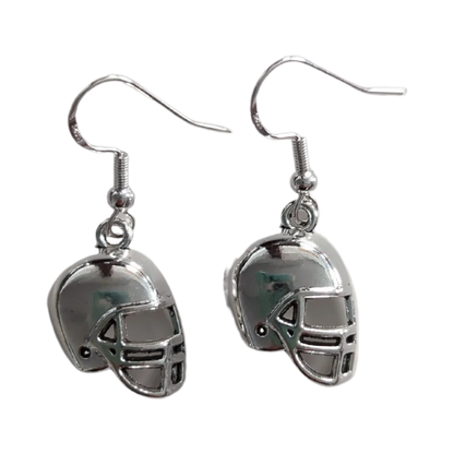 Earrings - Silver football on silver hook earrings