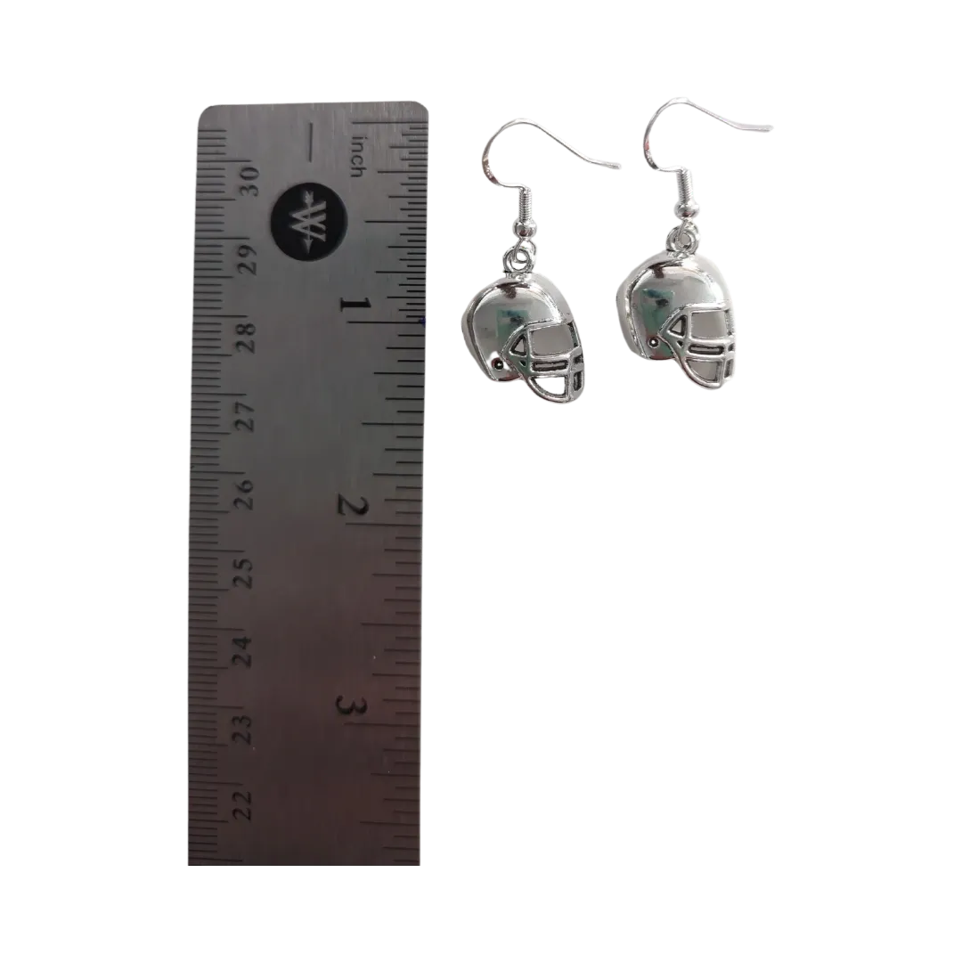 Earrings - Silver football on silver hook earrings