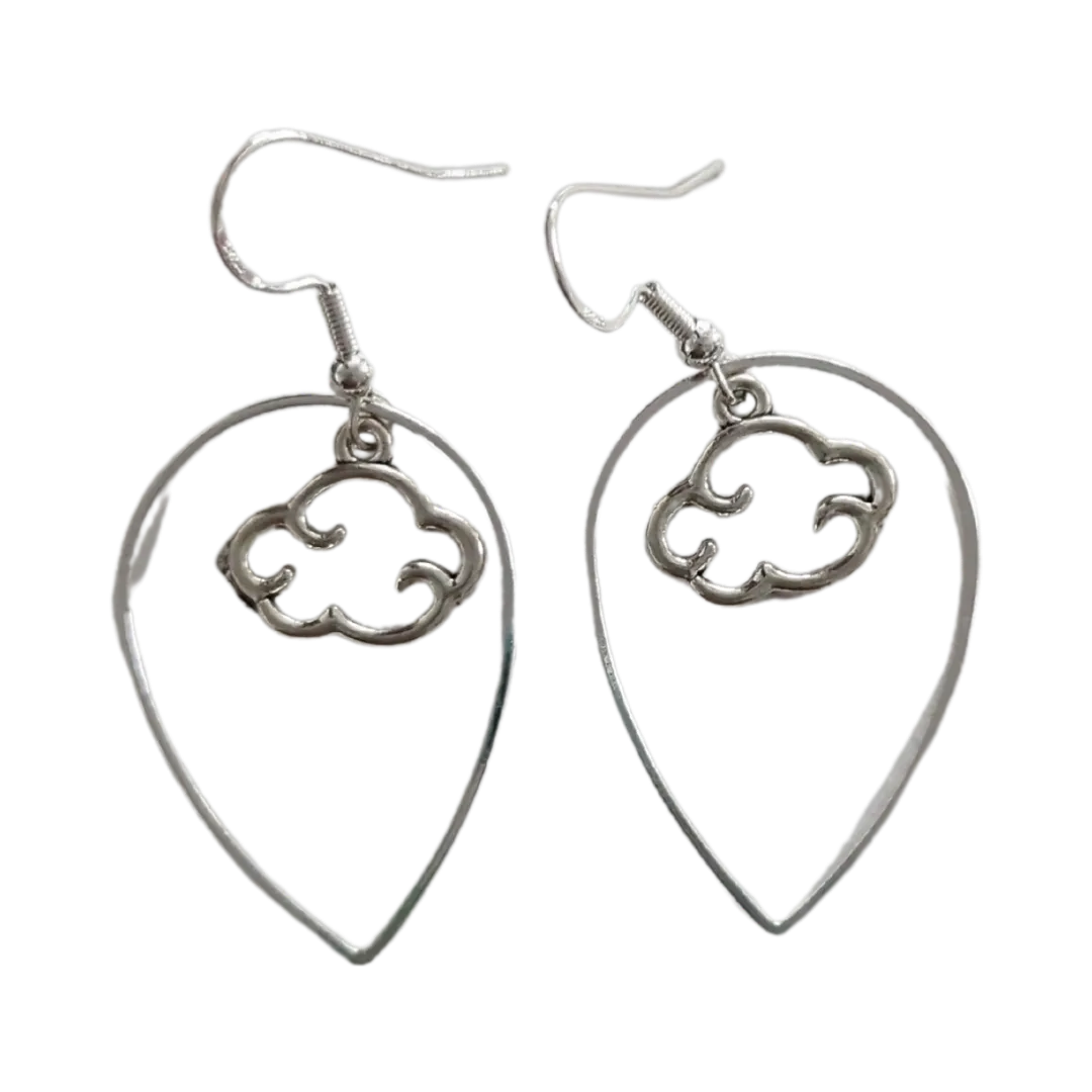 Earrings - Upside down teardrop with charm on hook