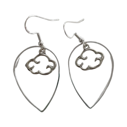 Earrings - Upside down teardrop with charm on hook