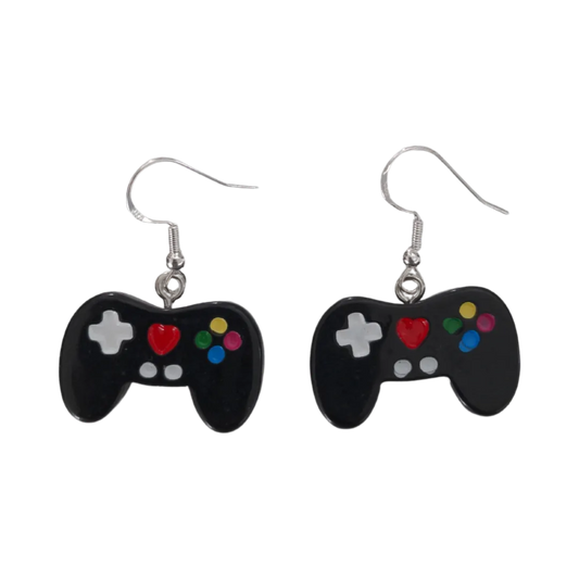 Earrings - Video game controller on silver hook