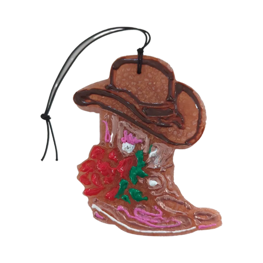 Freshie - Decorated large boots with flower & hat