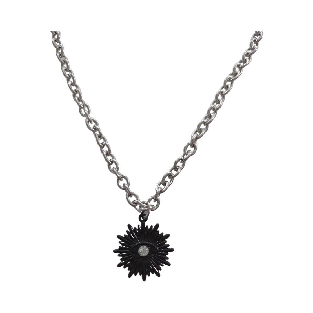 Necklace - 17 inches evil eye on 7mm cable chain