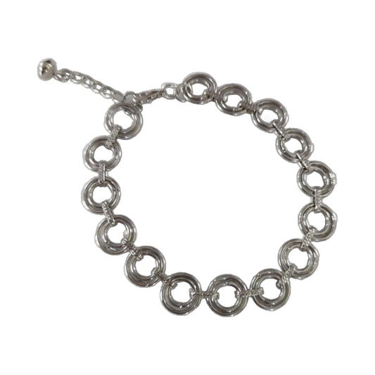 Anklet - 8.5 inches Silver circles linked specialty chain Anklet