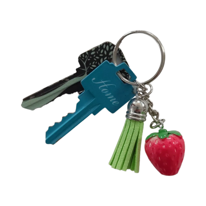 Keychain - 3D Strawberry with acrylic tassel