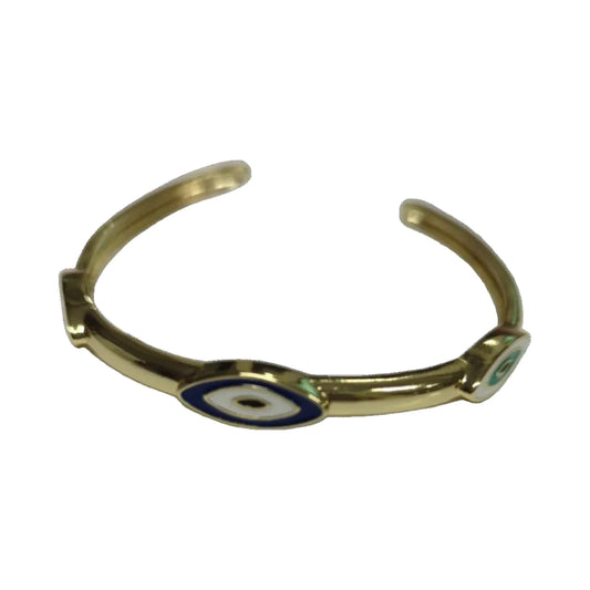 Bracelet - Stainless steel gold three evil eye Bracelet