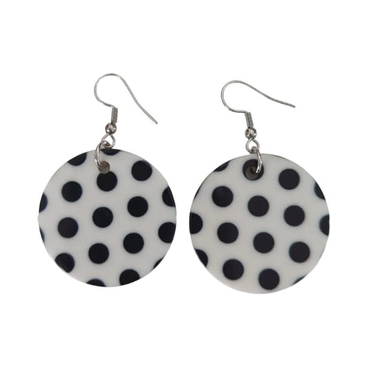 Earrings - Acrylic discs on silver hook