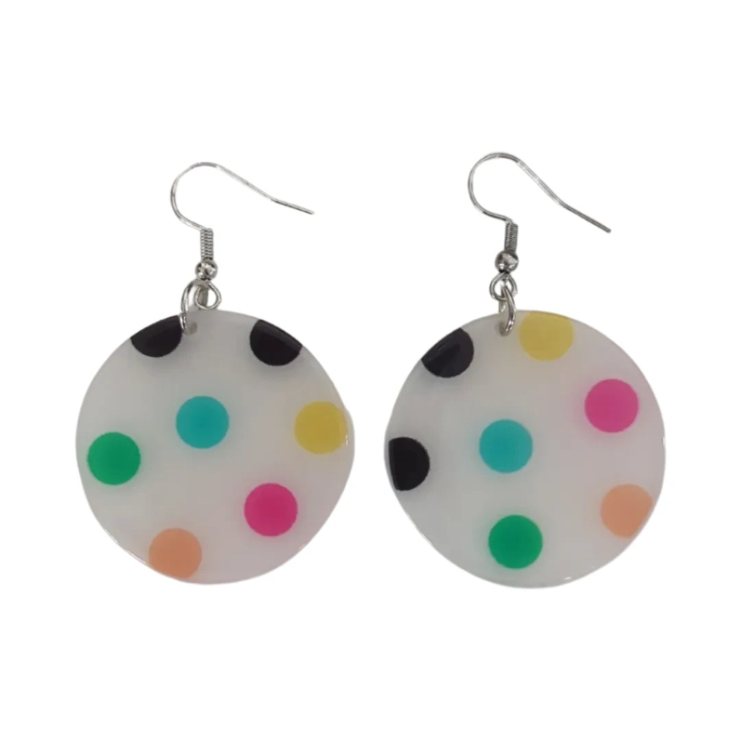 Earrings - Acrylic discs on silver hook