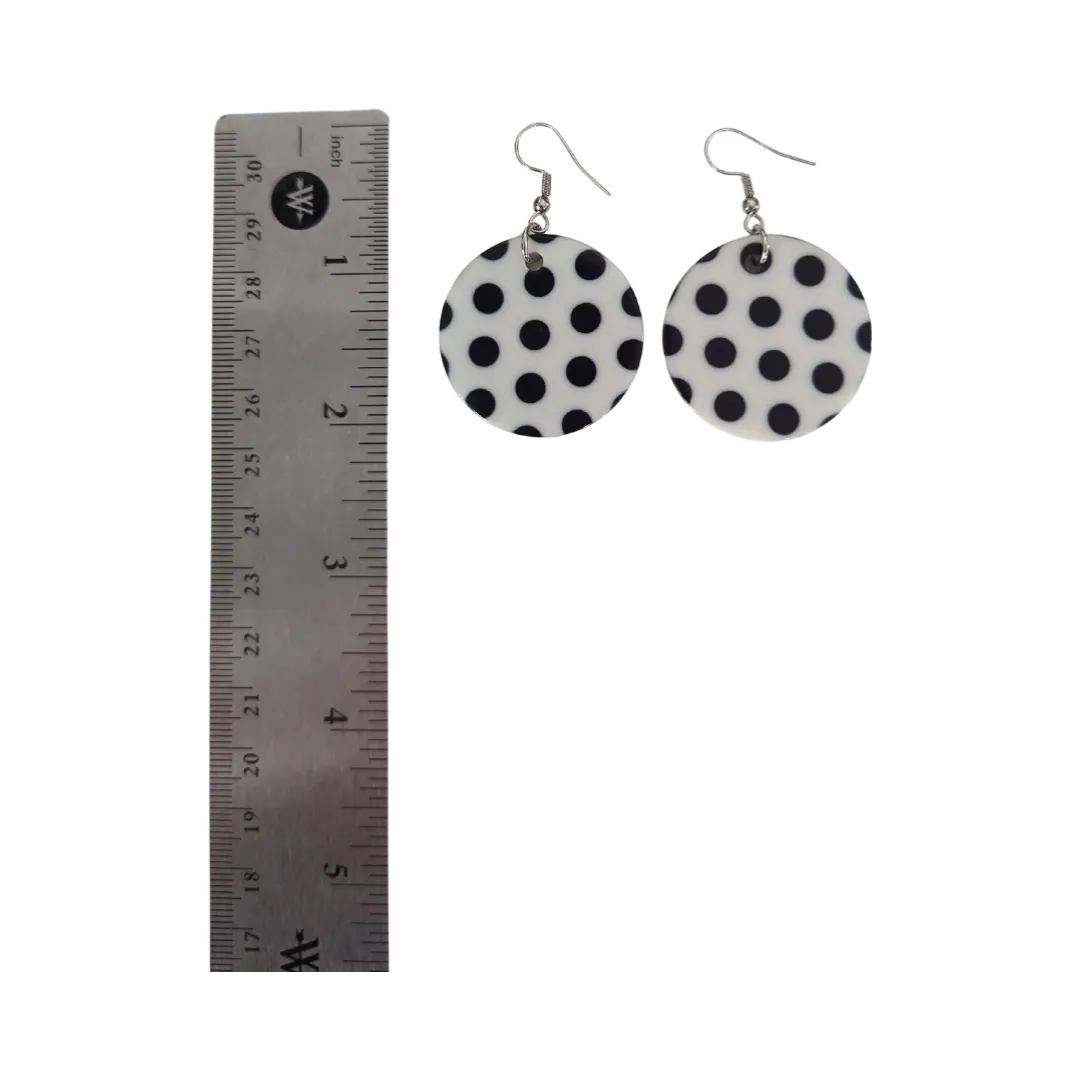 Earrings - Acrylic discs on silver hook