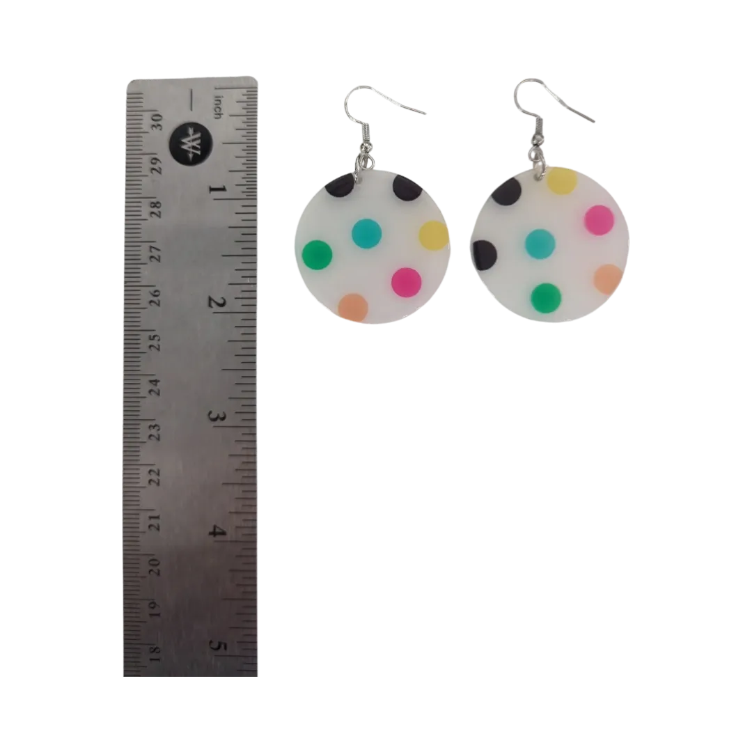 Earrings - Acrylic discs on silver hook