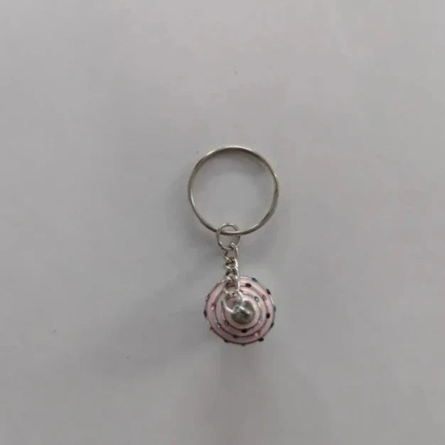 Keychain - Pink and silver cupcake